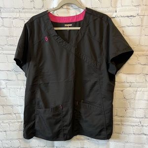 SCRUBSTAR Premium Scrubwear Scrub Top Black XL